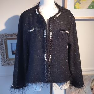 EUC. Chanel inspired black jacket. Size XL